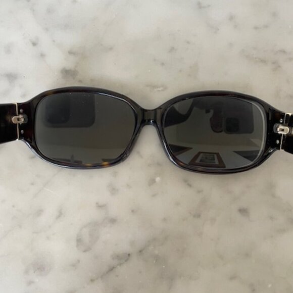 RALPH LAUREN Tortoiseshell Sunglasses Ivory Ribbon Mongram Temple 7585/S - Picture 6 of 16